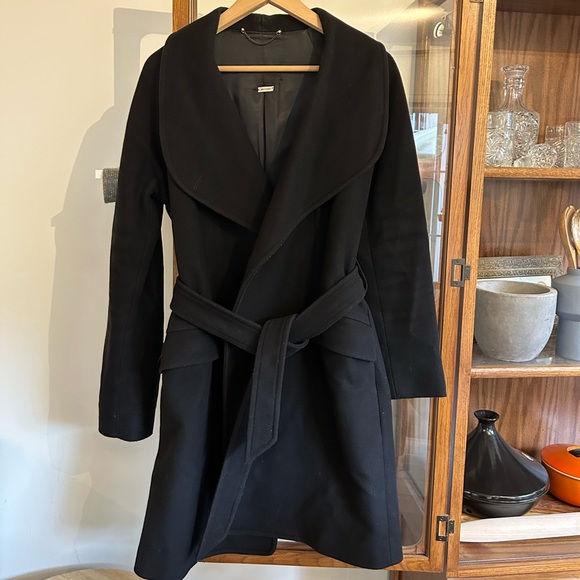 Aritzia Wilfred black wool tie-front coat no size tag - Picture 2 of 11